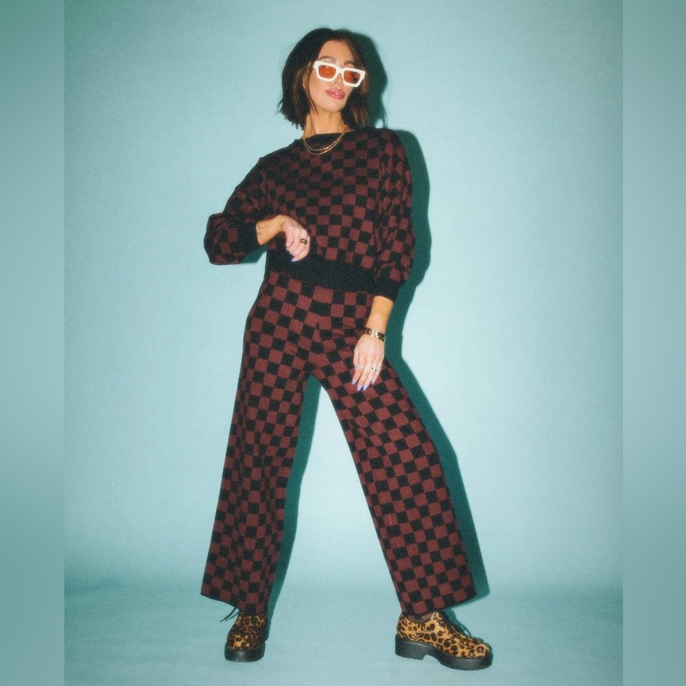 Dressed in Lala - Checkered Knit Pantsuit